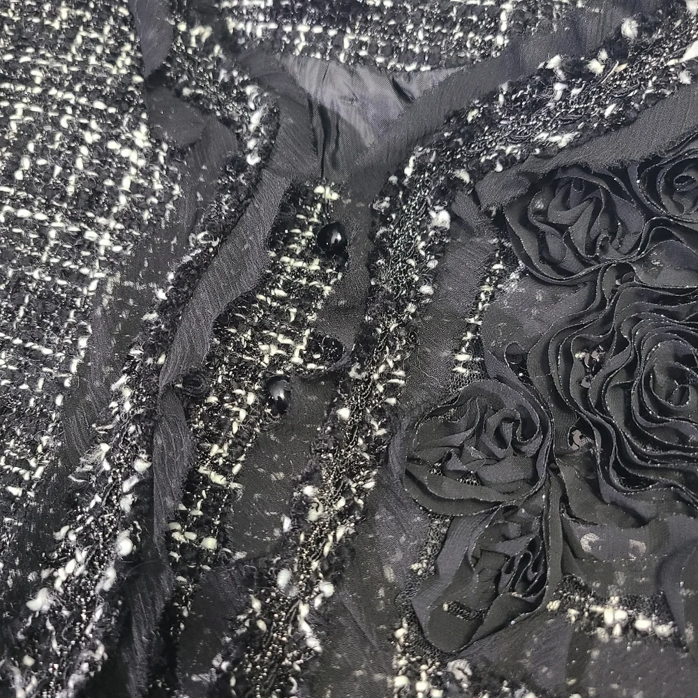 DDMorris Paris Black Tweed Women's Blazer/ Jacket‎ NWT Size 44/Small